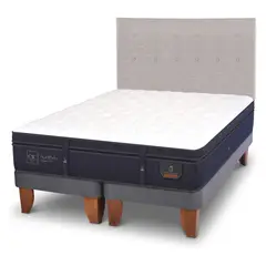 CIC - Cama Europea Super Premium 2 Plazas Base Dividida 150X200 Cm + Respaldo Tigris