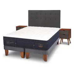 CIC - Cama Europea Super Premium 2 Plazas + Muebles Eufrates