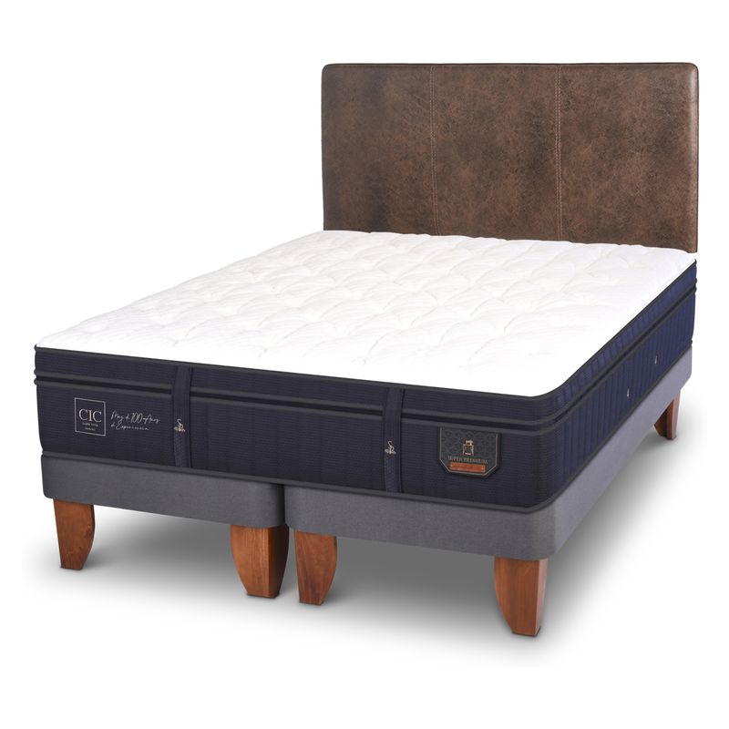 CIC - Cama Europea Super Premium 2 Plazas + Respaldo Baker Cic