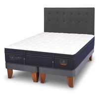 Cama Europea 2 Plazas Super Premium 150X200 Cm Base Dividida + Respaldo