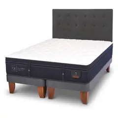 CIC - Cama Europea 2 Plazas Super Premium 150 x 200 Cm Base Dividida + Respaldo