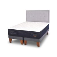 Cama Europea Super Premium King + Respaldo Ganges