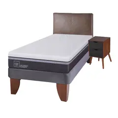 CIC - Cama Europea Ortopedic Advance 1.5 Plazas + Muebles Baker