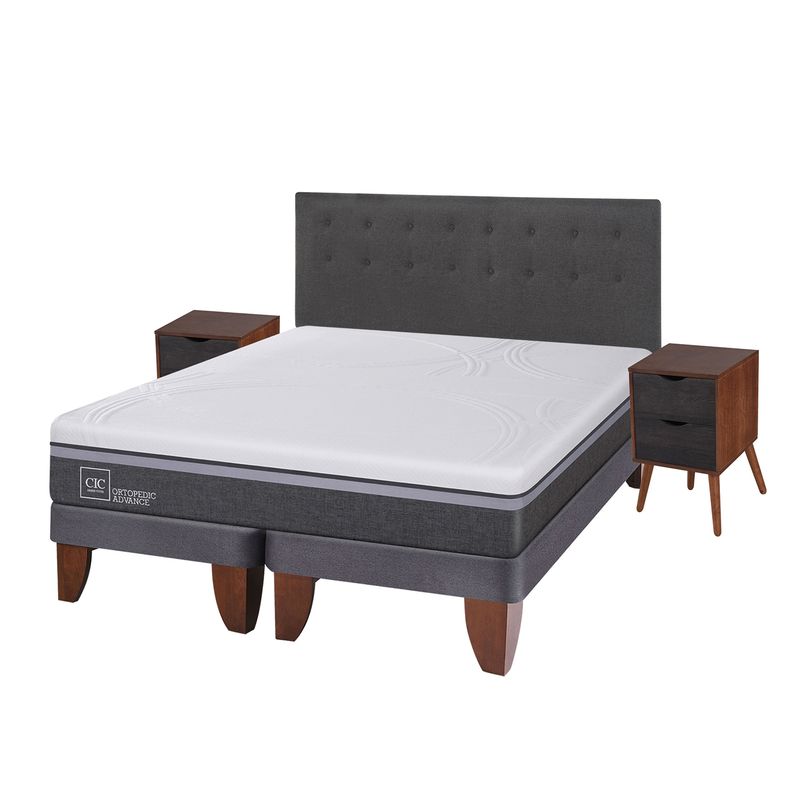 CIC - Cama Europea Ortopedic Advance King + Muebles Eufrates Cic