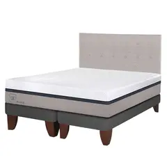 CIC - Cama Europea 2 Plazas Balance 150 x 200 Cm Base Dividida + Respaldo
