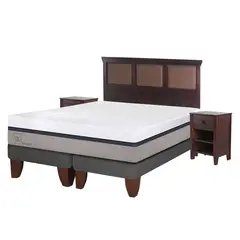 CIC - Cama Europea Balance King + Muebles New Torino Chocolate