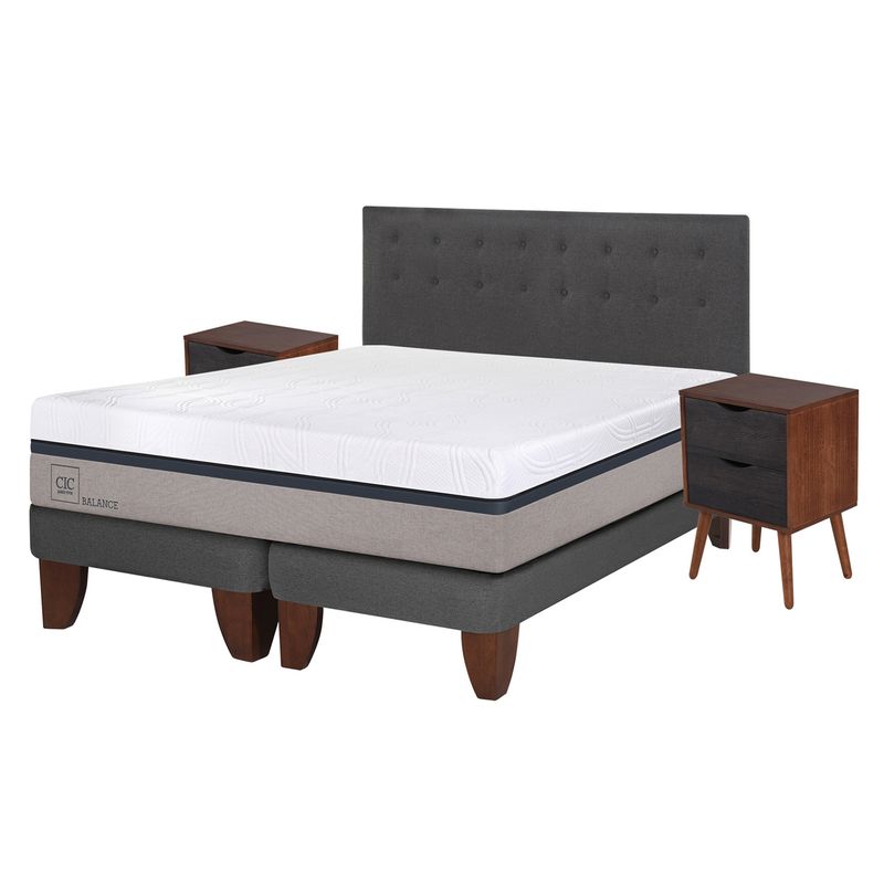 CIC - Cama Europea Balance King 180X200 Cm + Muebles Eufrates Cic