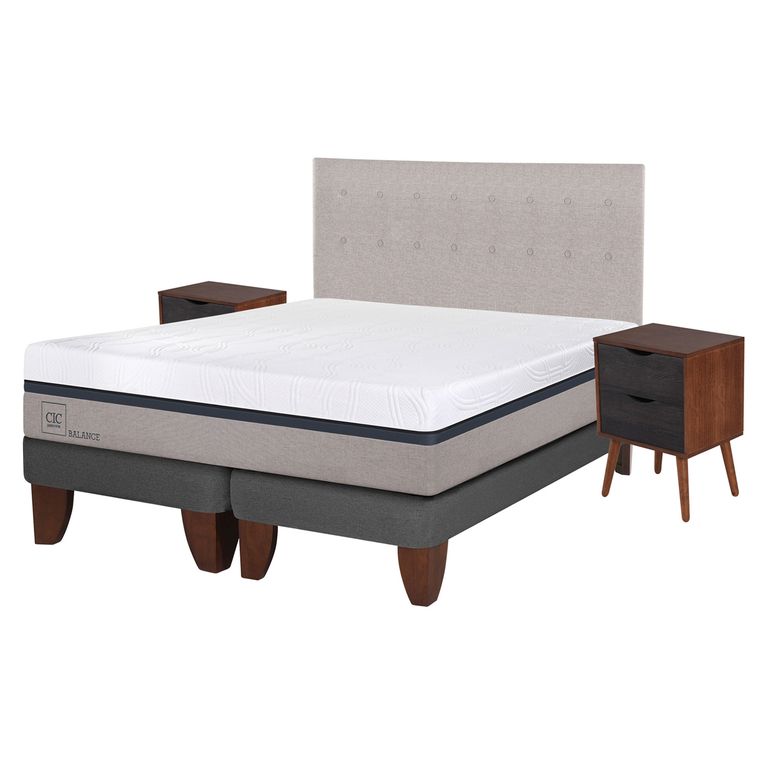 CIC Cama Europea Balance King + Muebles