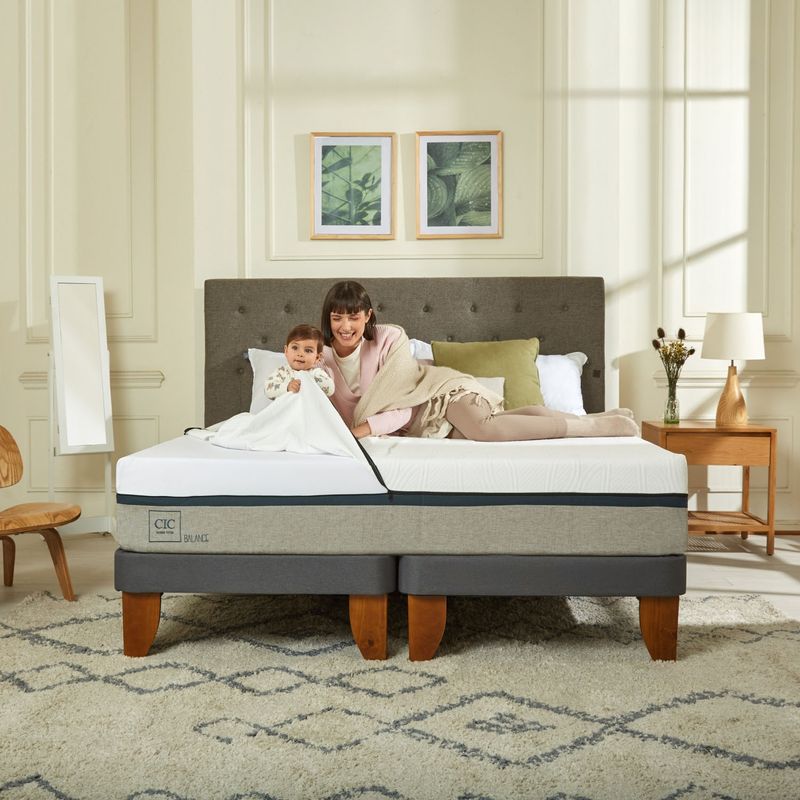 CIC - Cama Europea Balance King Bd 180 X 200 Cm + Respaldo Kavery Cic
