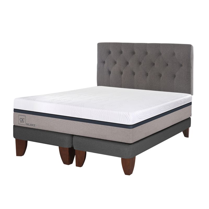 CIC - Cama Europea Balance 2 Plazas BD 150 x 200 cm + Respaldo Kavery CIC