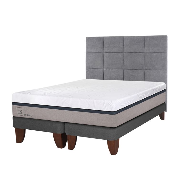 Cama Europea Balance 2 Plazas + Respaldo