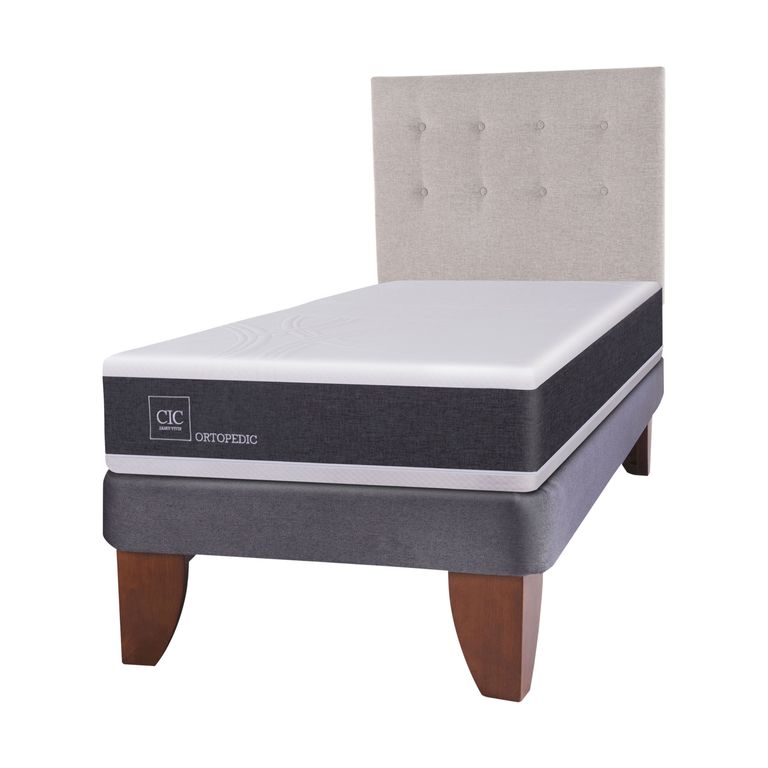 Cama Europea Ortopedic 1.5 Plazas x 2.00mt + Respaldo