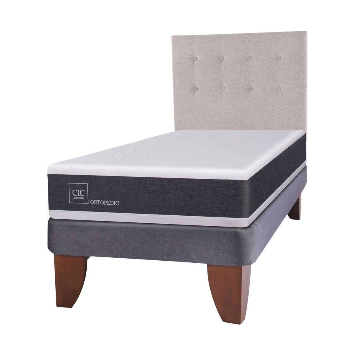CIC - Cama Europea Ortopedic 1.5 Plazas x 2.00mt  + Respaldo Cic