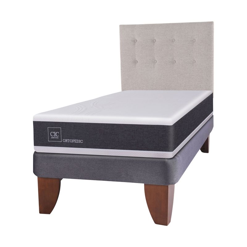 CIC - Cama Europea Ortopedic 1.5 Plazas Bn 105 X 200 Cm + Respaldo Tigris Cic