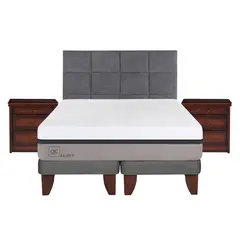CIC - Cama Europea Balance 2 Plazas Base Dividida + Muebles Támesis