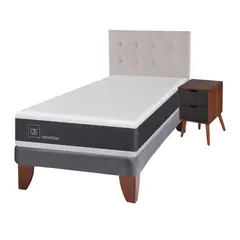 CIC - Cama Europea Newortoped 1.5 Plazas Base Normal Incluye Muebles