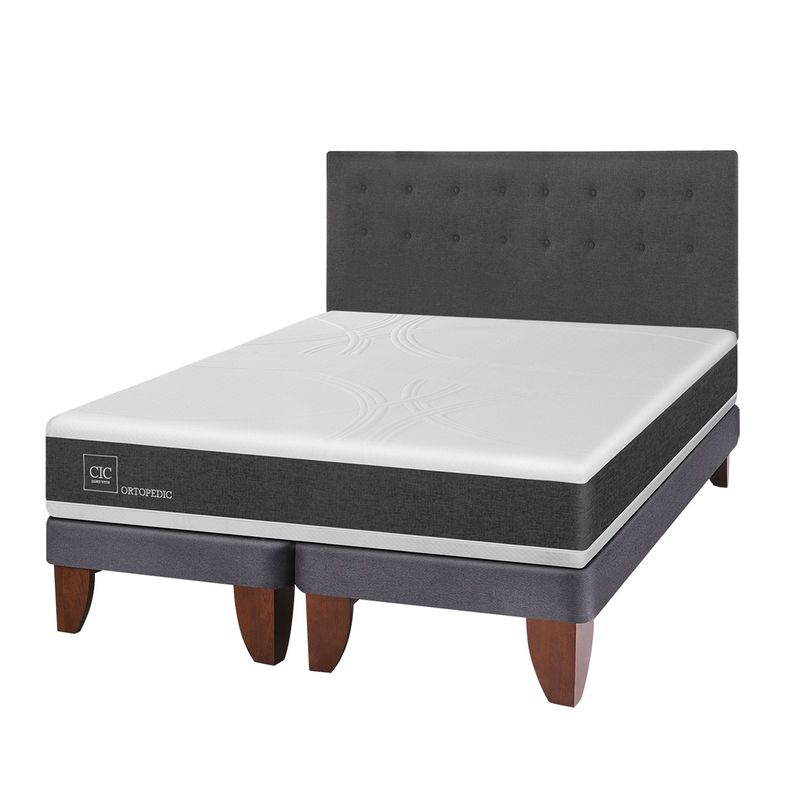 CIC - Cama Europea Ortopedic King Base Dividida 180X200 Cm + Respaldo Eufrates Cic