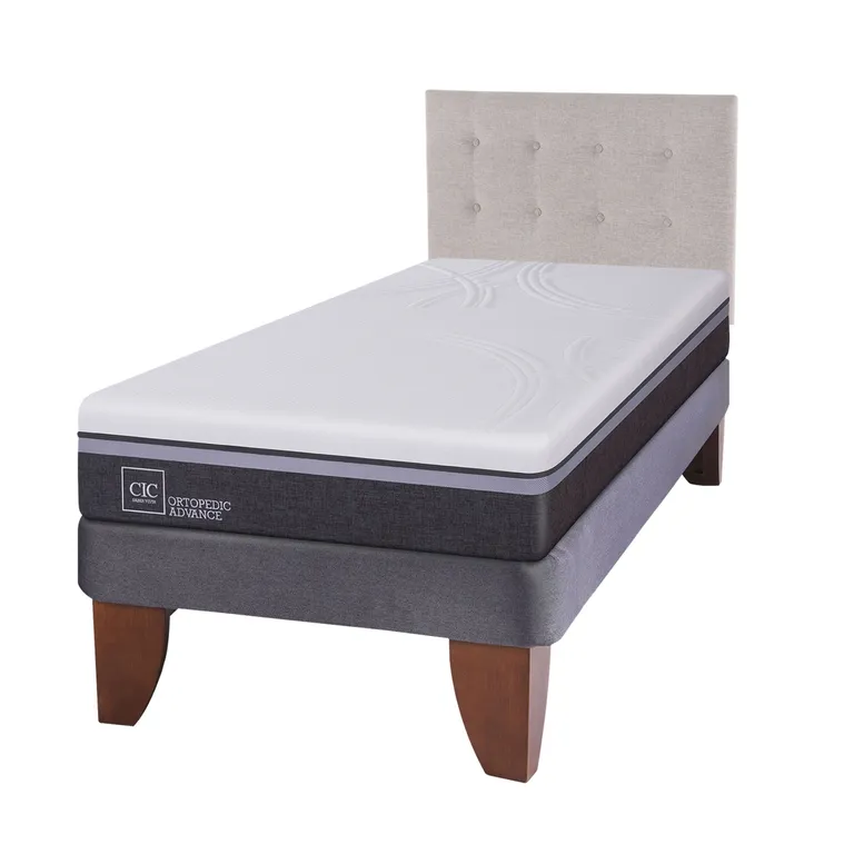 Cama Europea Ortopedic Advance 1,5 Plazas + Respaldo Tigris