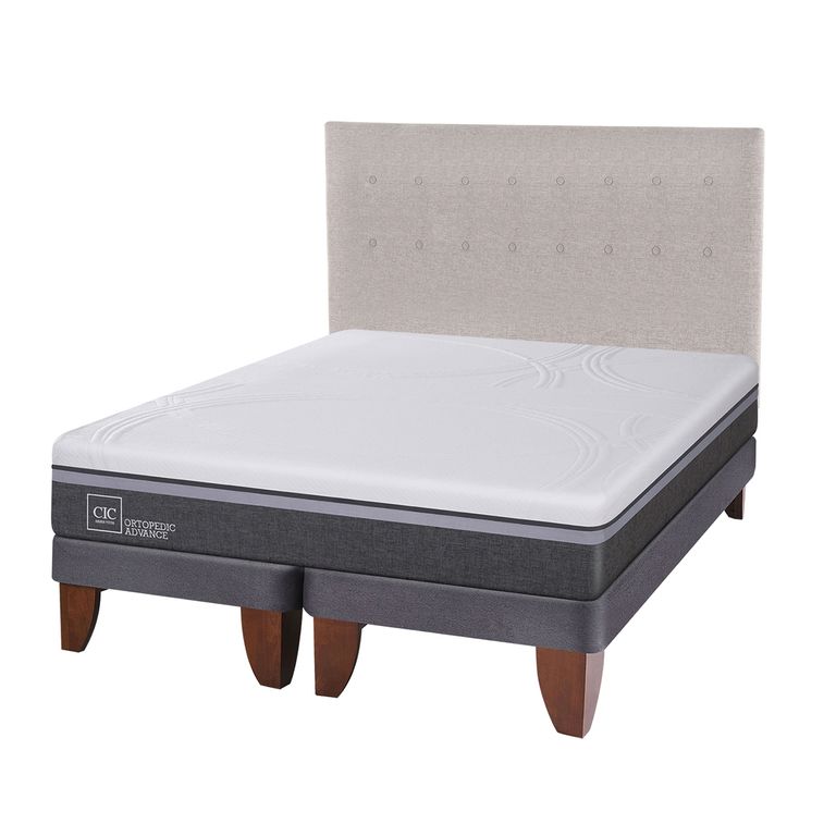 CIC Cama Europea Ortop Adva King + Respaldo