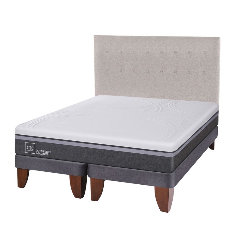 CIC - Cama Europea Ortop Adva King + Respaldo Cic
