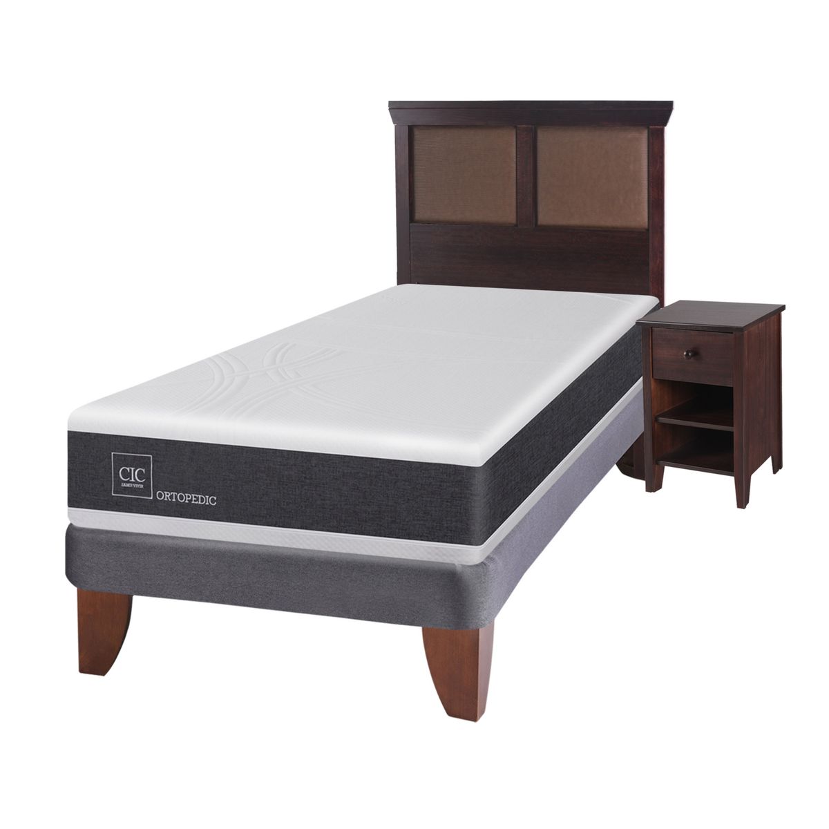 CIC - Cama Europea NewOrtopediced 1.5 Plaza Base Normal Incluye Muebles   Cic