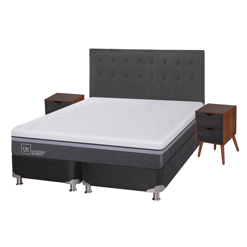 CIC - Box Spring Ortopedic Advance B5 Black King + Muebles Eufrates Cic