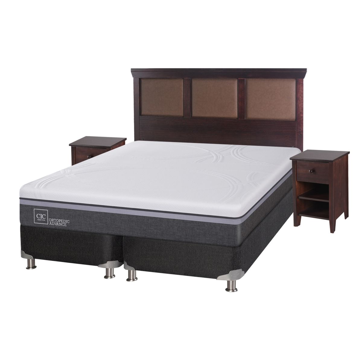 CIC - Box Spring Ortopedic Advance King Base Dividida 180x200 cm + Muebles Torino Cic