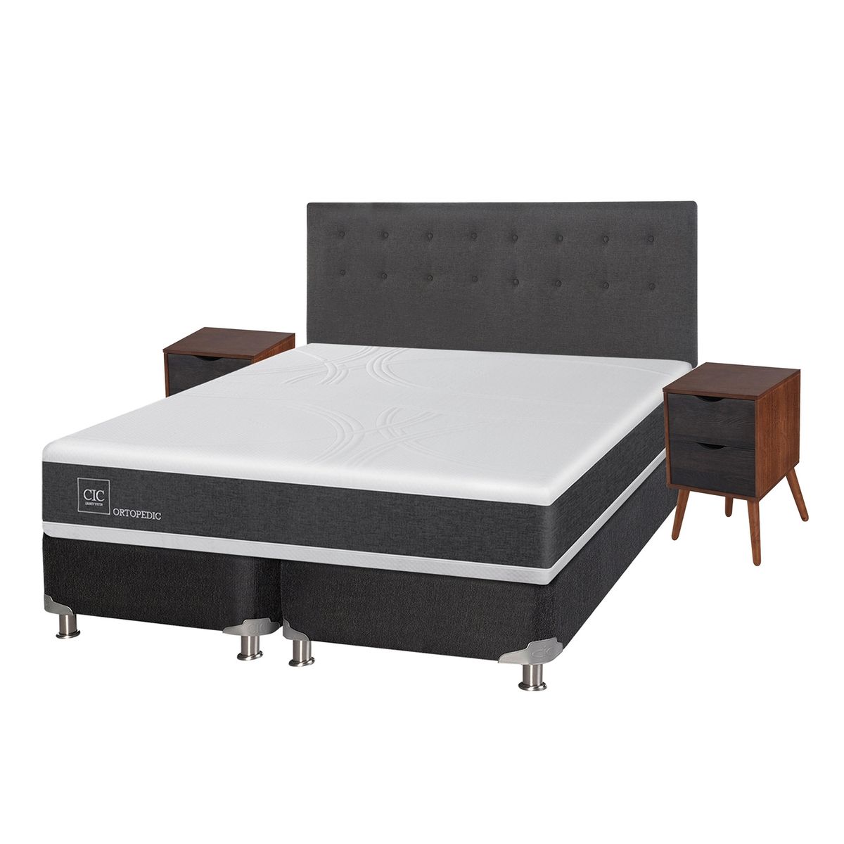 CIC - Box Spring Ortopedic B5 Black King + Muebles Eufrates Cic