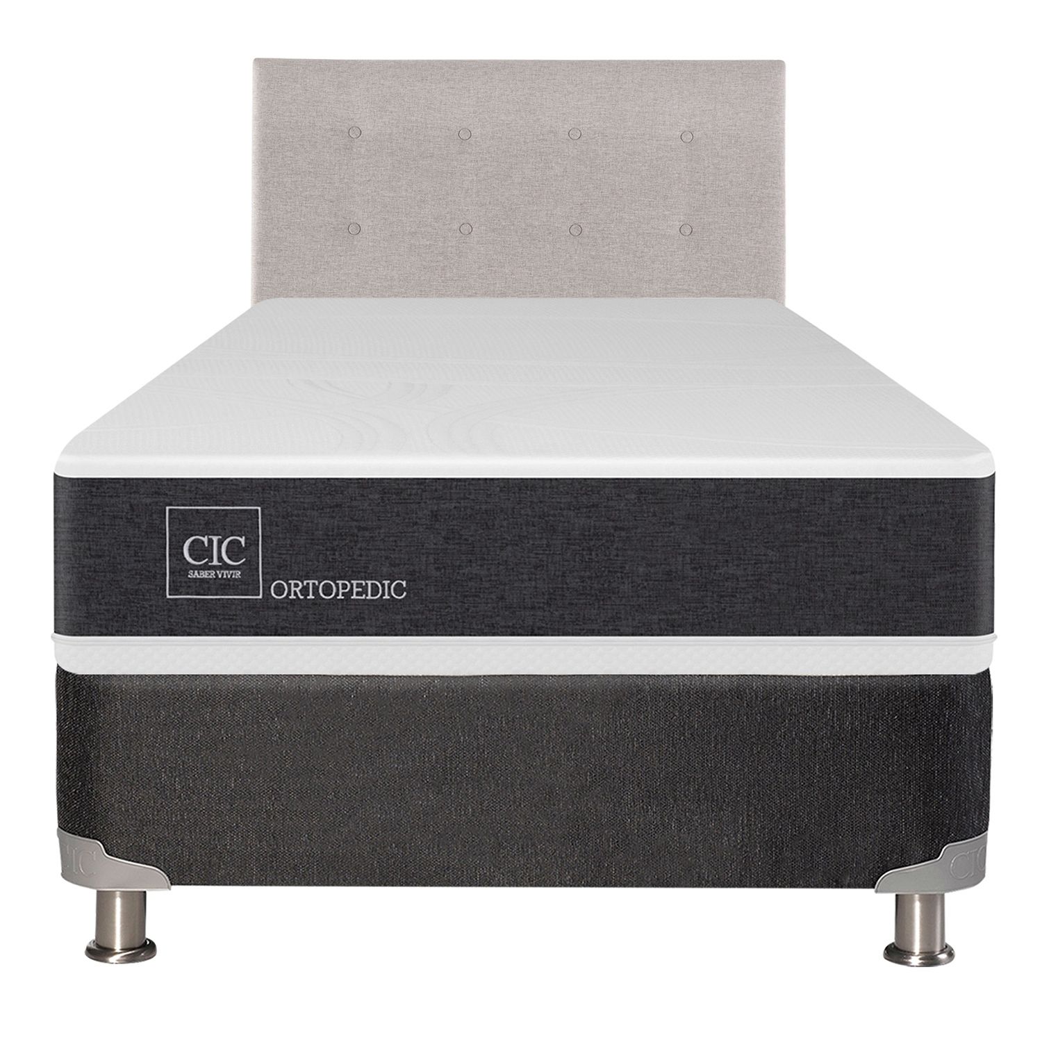 CIC Box Spring Ortopedicededic 1.5 Plazas BN 105 x 200 cm +