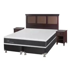 CIC - Box Spring Ortopedic King BD 180 x 200 cm + Muebles Torino Chocolate