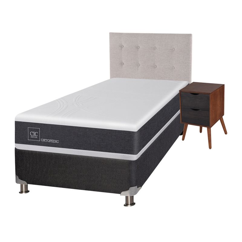 CIC - Box Springs Cic Newortoped 1.5 Plazas Base Normal Incluye Muebles