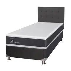 CIC - Box Spring Ortopedic 1.5 Plazas Base Normal 105x200 cm + Respaldo Eufrates
