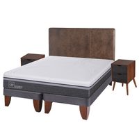 Cama Europea Ortopedic Advance King + Muebles Baker