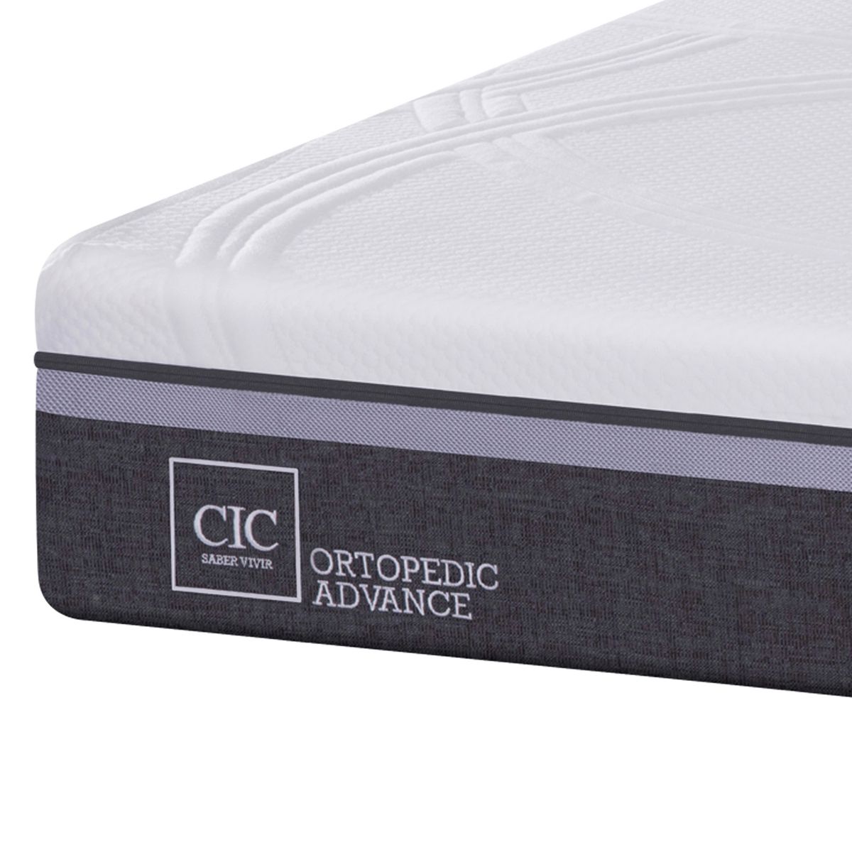 CIC - Cama Europea Ortop Adva 1.5 Plazas + Respaldo + 1 Velador Cic