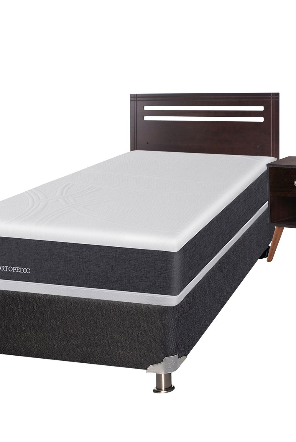 CIC - Box Spring Ortopedic 1.5 Plazas Base Normal 105x200 cm + Muebles Munich Cic