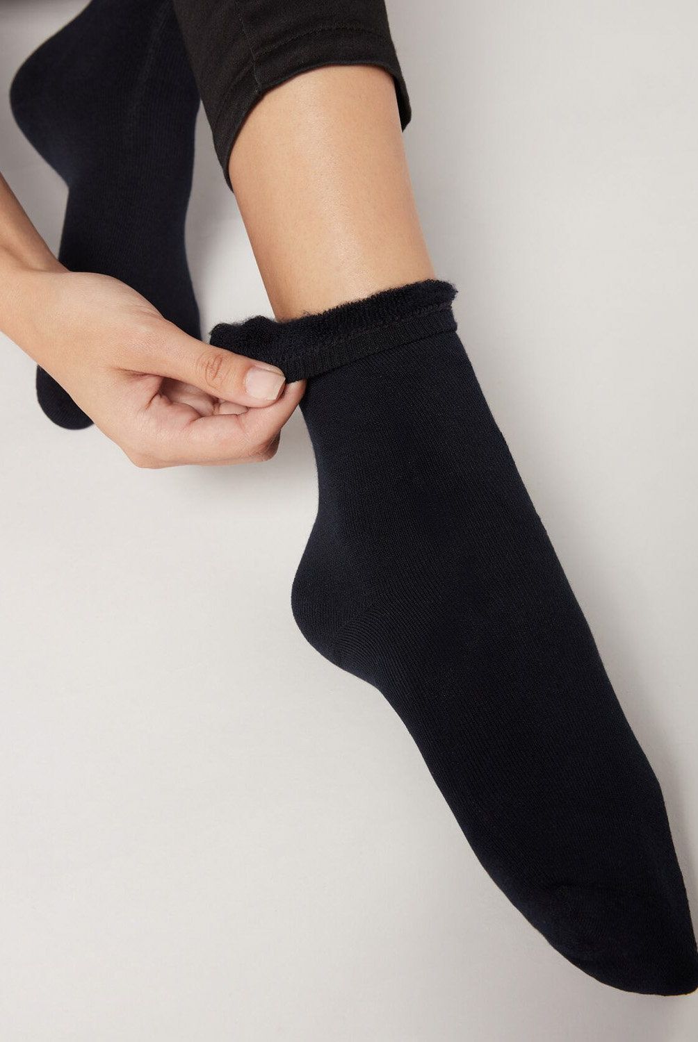 CALZEDONIA - Calcetines Cortos Térmico de Algodón Mujer Calzedonia