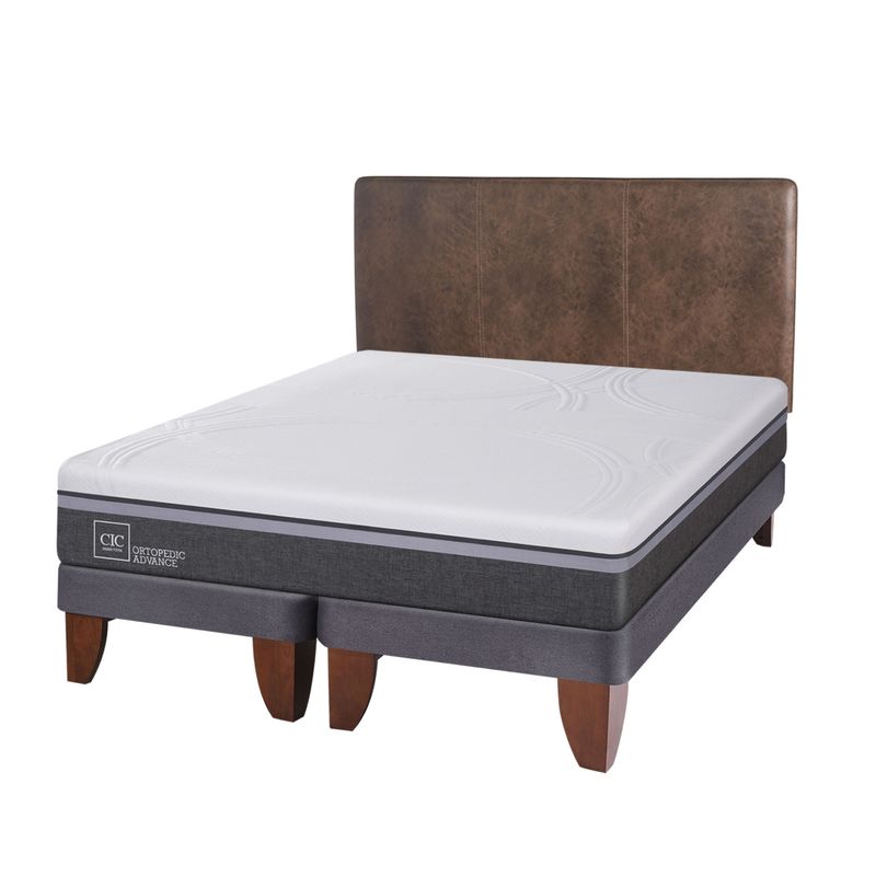 CIC - Cama Europea Ortopedic Advance 2 Plazas Base Dividida 150X200 Cm + Respaldo Baker Cic