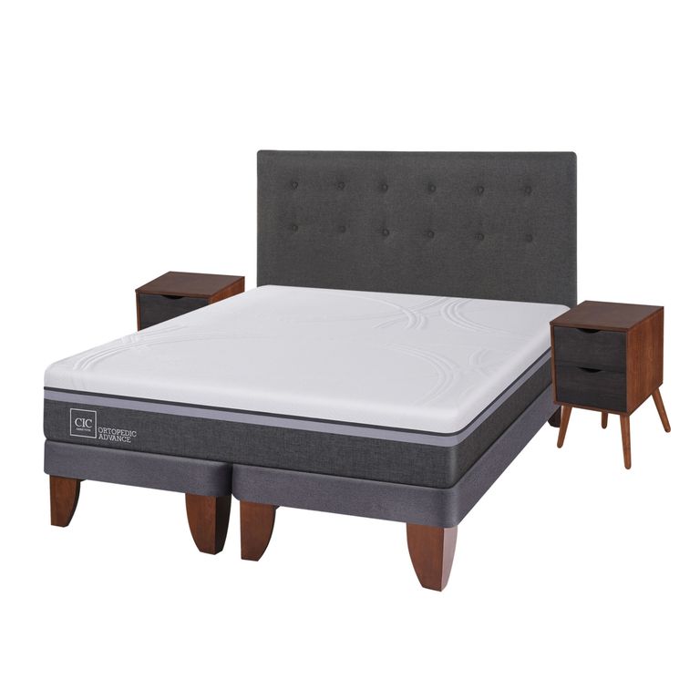 CIC Cama Europea Ortop Adva65 2 Plazas Base Dividida Incluye Muebles