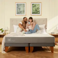 CIC - Cama Europea Smart 2 Plazas Base Dividida + Muebles Baker