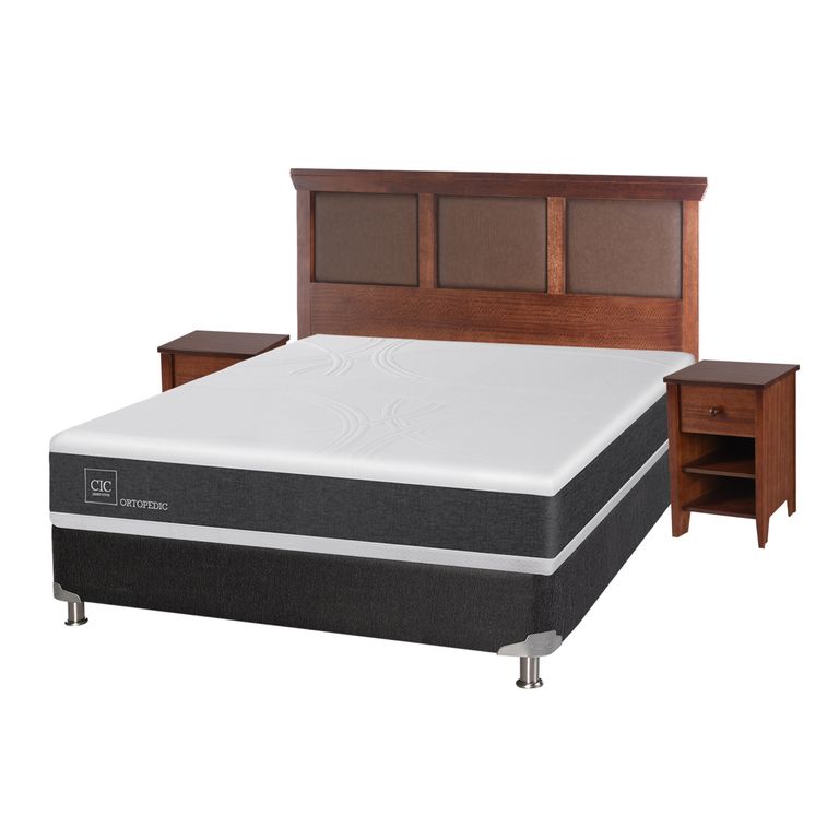 CIC Box Spring Ortopedic 2 Plazas Base Normal 150x200 cm + Muebles Torino