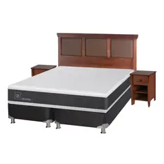 CIC - Box Spring New Ortopedic B5 2 Plazas Bse Dividida + Muebles New Torino Caramel