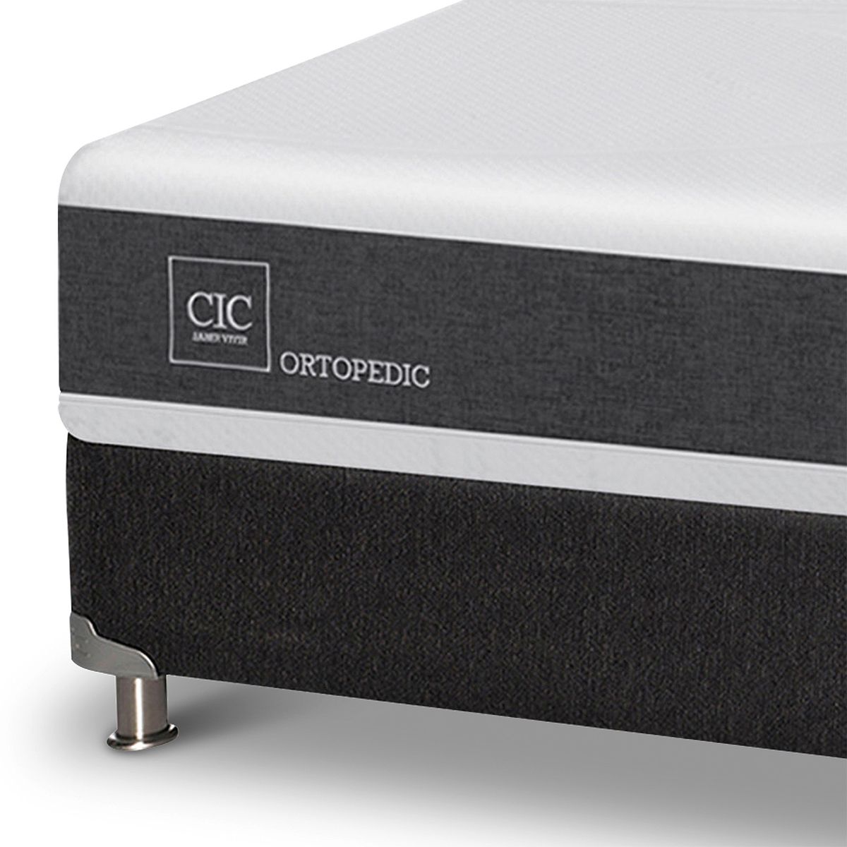 CIC - Box Spring NewOrtopediced10 2 Plazas + Respaldo + 2 Veladores CIC