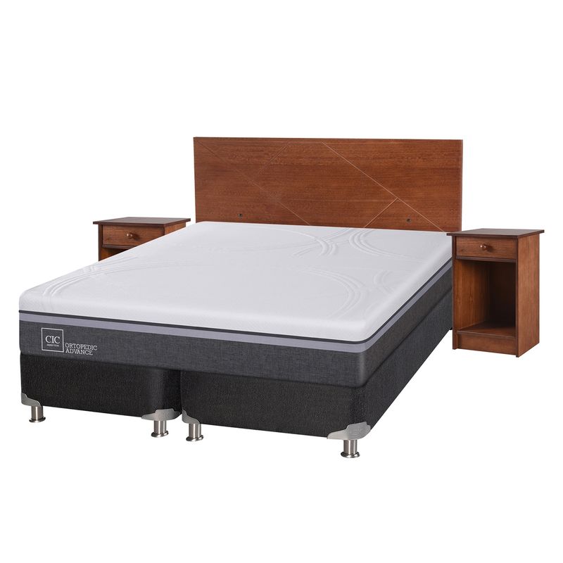 CIC - Box Spring Ortopedic Advanc B5 2 Plazas Base Dividida + Muebles New Villarrica Cic