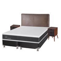 Box Spring New Ortopedic B5 2 Plazas Base Dividida + Muebles Baker