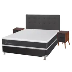 CIC - Box Spring Ortopedic 2 Plazas Base Normal 150x200 cm + Muebles Eufrates