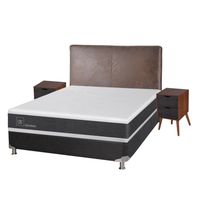 Box Spring New Ortopedic B5 2 Plazas Base Normal + Muebles Baker