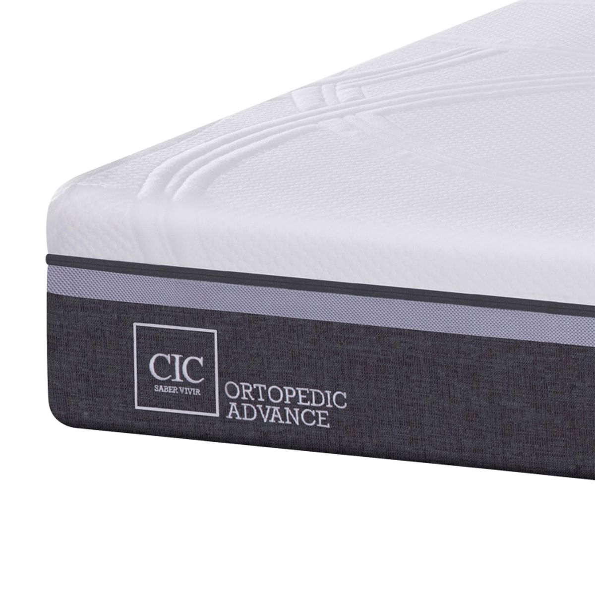 CIC - Box Spring Ortop Adva9 2 Plazas + Respaldo + 2 Veladores CIC