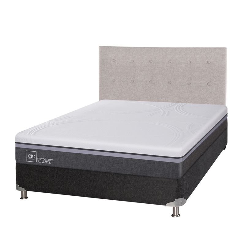 CIC - Box Spring Ortopedic Advance 2 Plazas Base Normal 150x200 cm + Respaldo Tigris Cic