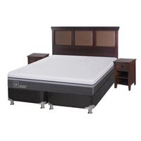 Box Spring Ortopedic Advance B5 2 Plazas Base Dividida + Muebles New Torino Chocolate