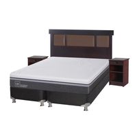 Box Spring Ortop Adva10 2 Plazas + Respaldo + 2 Veladores